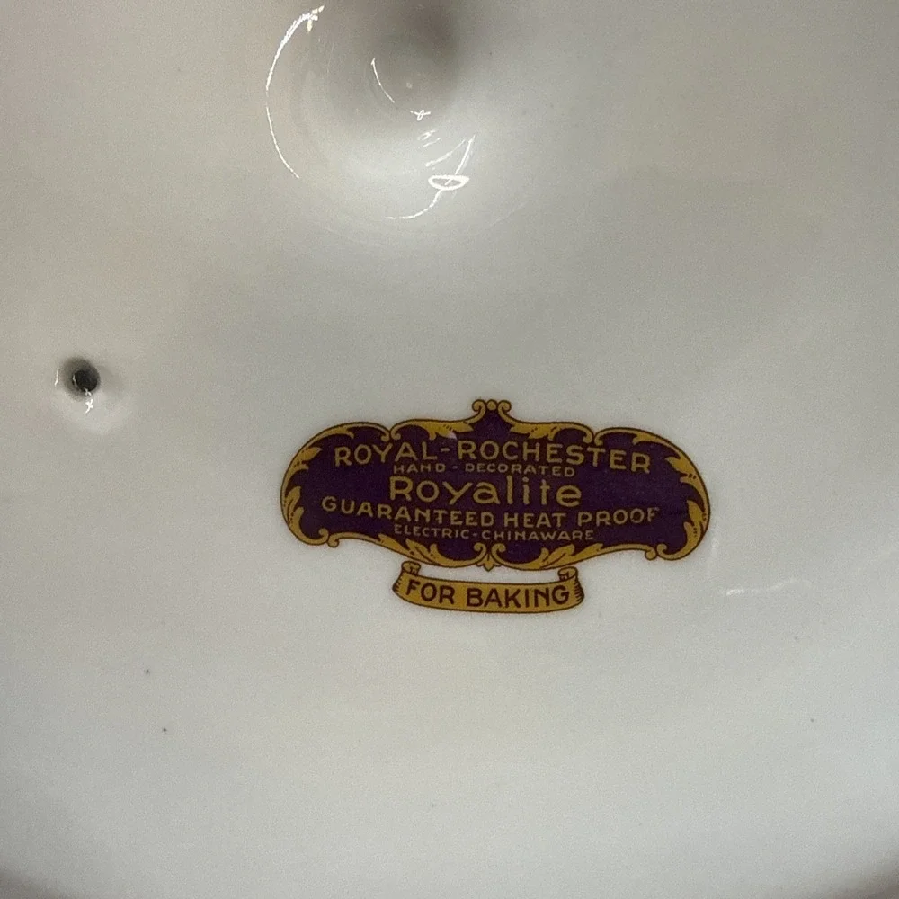 Royal Rochester Fraunfelter Royalite Luster Covered Casserole Bird w/ Stand
